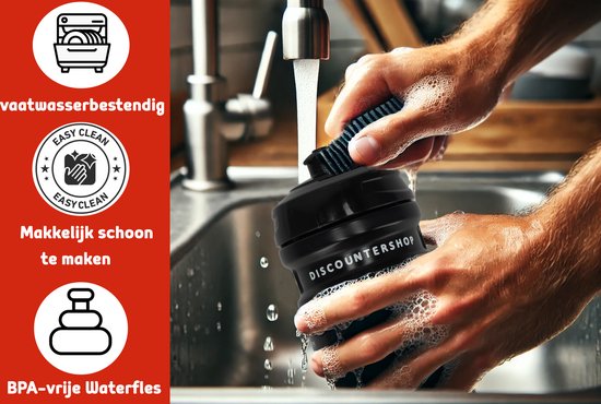 Gourde 600 ml Vélo 2 pièces - Gourde de sport légère sans BPA - Gourde Fitness - Convient à tous les Porte-bouteilles - Passe au lave-vaisselle - Shake Cup - Durable & Recyclable - Compact & Solide