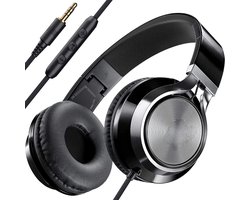 CL750 Opvouwbare On-Ear Koptelefoon Met Geluidsisolatie - Microfoon En Volumeregeling - Perfect Voor Computer En Mobiele Telefoon (Zwart)