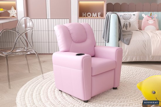 relaxstoel Renold - kinder relax- manueel verstelbaar- roze pu van Emob — afbeelding 2