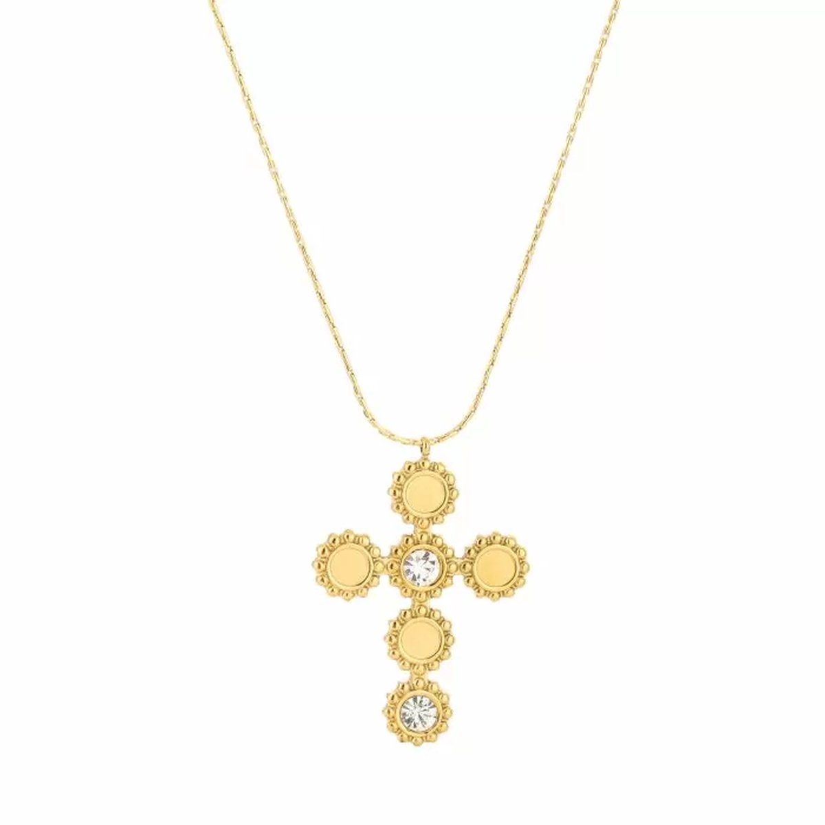 Bijoutheek Collier Statement Kruis Goud