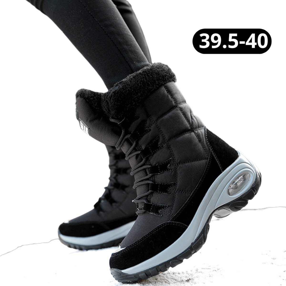 Bovista Sneeuwboots - Sneeuwschoenen - Snowboots - Wintersport - Dames - Ski Gadgets - EU39.5-40 - Zwart
