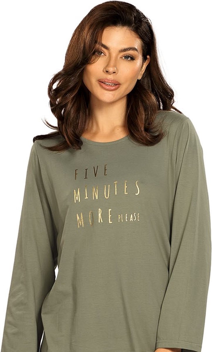 Comtessa Dames Nachthemd 'Five More Minutes' Khaki Groen