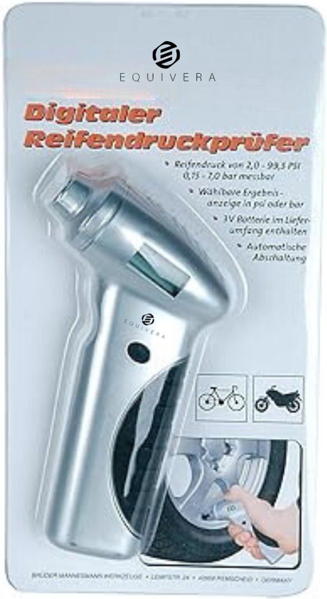 Equivera Bandenprofielmeter - Bandenspanningsmeter - Bandendrukmeter - Profielmeter - Profieldiepte Meter Autobanden - Profieldieptemeter - Bandenprofielmeters - Bandenprofiel Meter - Bandenprofielmeter Digitaal