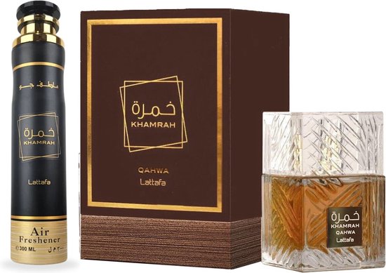 Lattafa Khamrah- QAHWA Eau de Parfum - 100ml & Air Freshener 300 ml