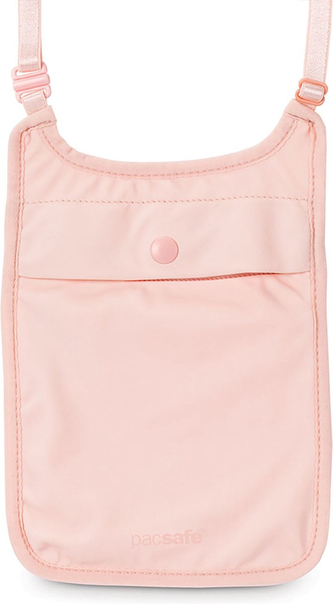 Pacsafe Geheim Nektasje-zakje - 17.5 x 11 x 0.3 cm - Waterafstotend - Wasbaar - Roze