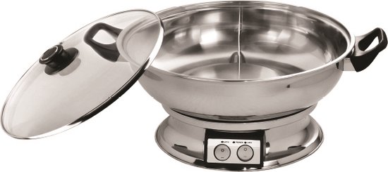 Foto: Kabo fondue hotpot pan multi cooker 4 2l kb 120 2 vaks 32cm 1600w elektrisch tweedelig rvs