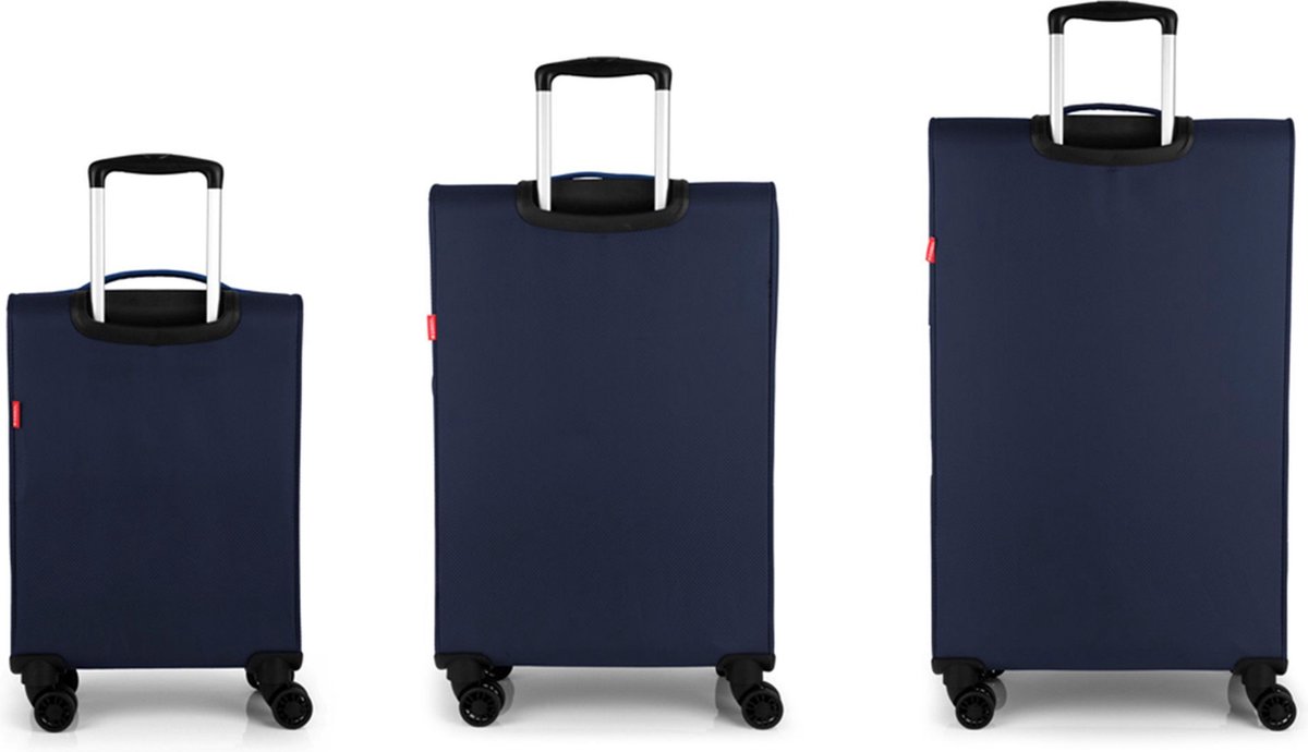 Gabol Cloud 4 wielen Kofferset 3-delig met uitbreidingsplooi - Zachte bagage - TSA slot - azul