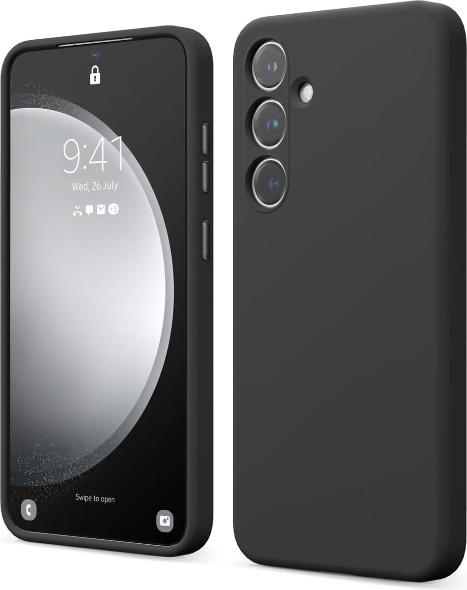 BixB hoesje geschikt voor Samsung Galaxy S24 Plus - Siliconen zacht backcover - Zwart