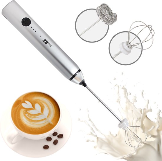 Melkopschuimer Deluxe elektrisch zilver
