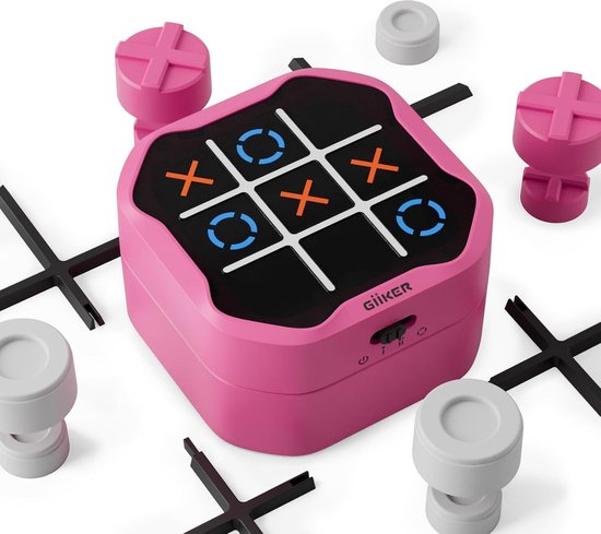 GiiKER Tic Tac Toe Bolt Game - 3-in-1 draagbare puzzelgameconsole - Draagbare reisspellen voor educatieve en geheugengroei - Fidgetspeelgoed bordspellen voor kinderen en volwassenen - Verjaardagscadeaus voor alle leeftijden
