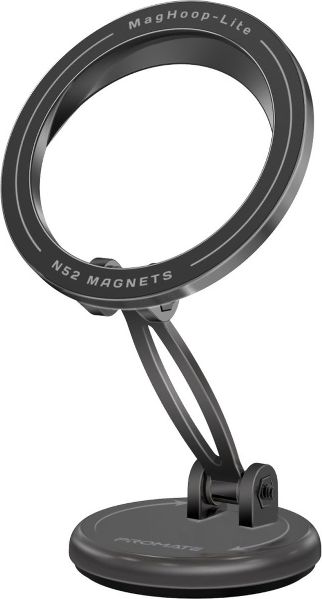 ProMate® MagSafe Magnetische Autohouder, Universele Magnetische Dashboard- en Voorruit Houder met N52 Krachtige Magneten, 360 Graden Rotatie, Multi-Hoek Ondersteuning, Compact en Cradleless Design voor iPhone, MagHoop-Lite.