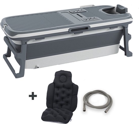 Foresta Opvouwbaar ligbad volwassenen - Inklapbaar bad 150cm- Bath bucket XXL - Donkergrijs