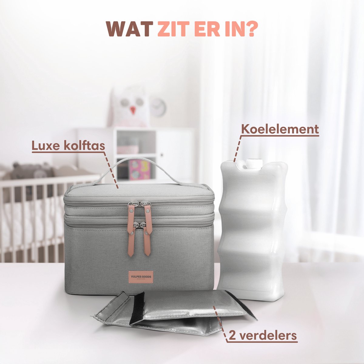 Koeltas Voor Moedermelk - Geïsoleerd Oxford Doek, 2 Ijsblokjes Waterdicht Met Ritssluiting Draagbaar Met Lanyard