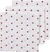 Meyco Baby Sweet Heart hydrofiele doeken - 3-pack - red - 70x70cm