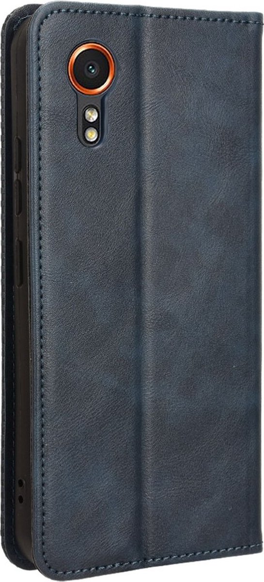 Mobigear Telefoonhoesje geschikt voor Samsung Galaxy Xcover 7 Hoesje | Mobigear Sensation Bookcase Portemonnee | Pasjeshouder voor 3 Pasjes | Telefoonhoesje voor Pinpas / OV Kaart / Rijbewijs - Blauw