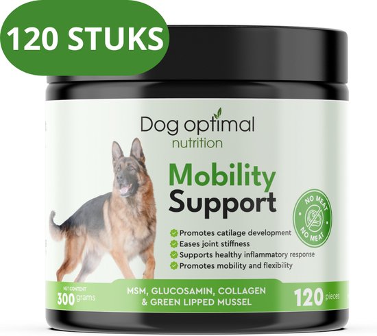 Foto: Dog optimal mobility support gewrichten supplement hond artrose hondenkoekjes 120 stuks