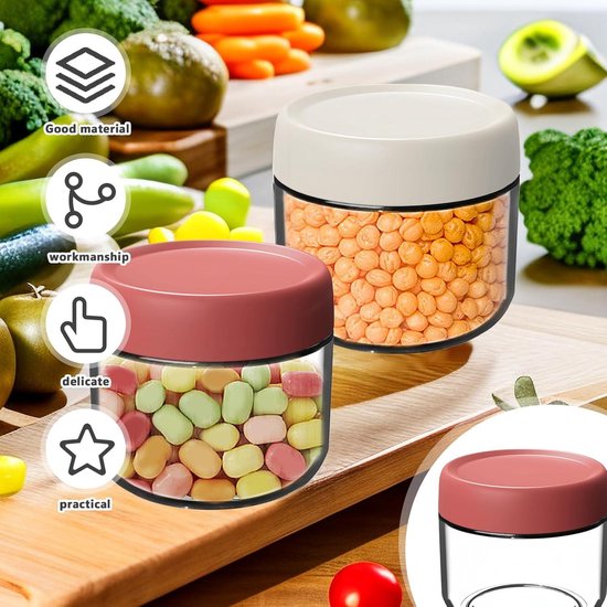 RMIVEGLIA Overnight Oats Potten, 500 ml, set van 4 meal prep glazen met schroefdeksel, herbruikbare schroefpotten met deksel, als inmaakpotten en overnight oats container voor meal prep RMIVEGLIA Overnight Oats Potten, 500 ml, set van 4 meal prep glazen met schroefdeksel, herbruikbare schroefpotten met deksel, als inmaakpotten en overnight oats container voor meal prep