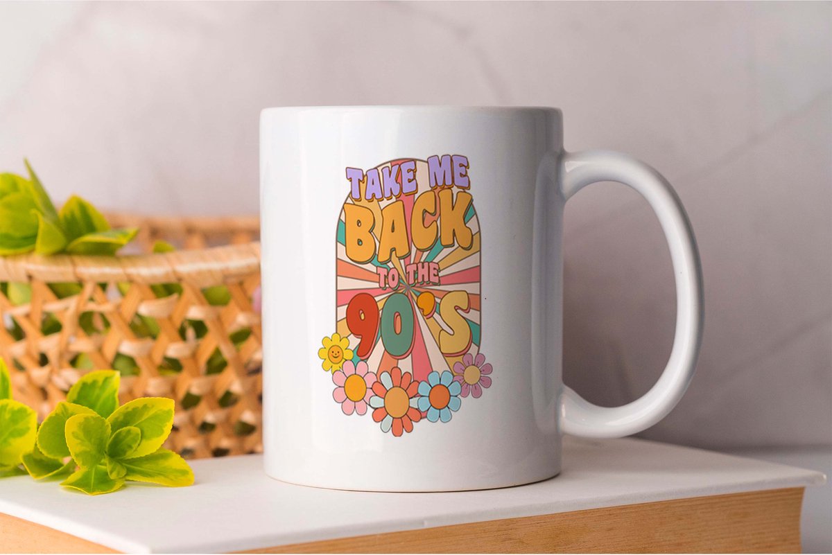 Mok Take me back to the 90s - RetroVibes - Throwback - VintageStyle - OldSchoolCool - RetroSfeer - Terugblik - VintageStijl - OudeSchoolCool