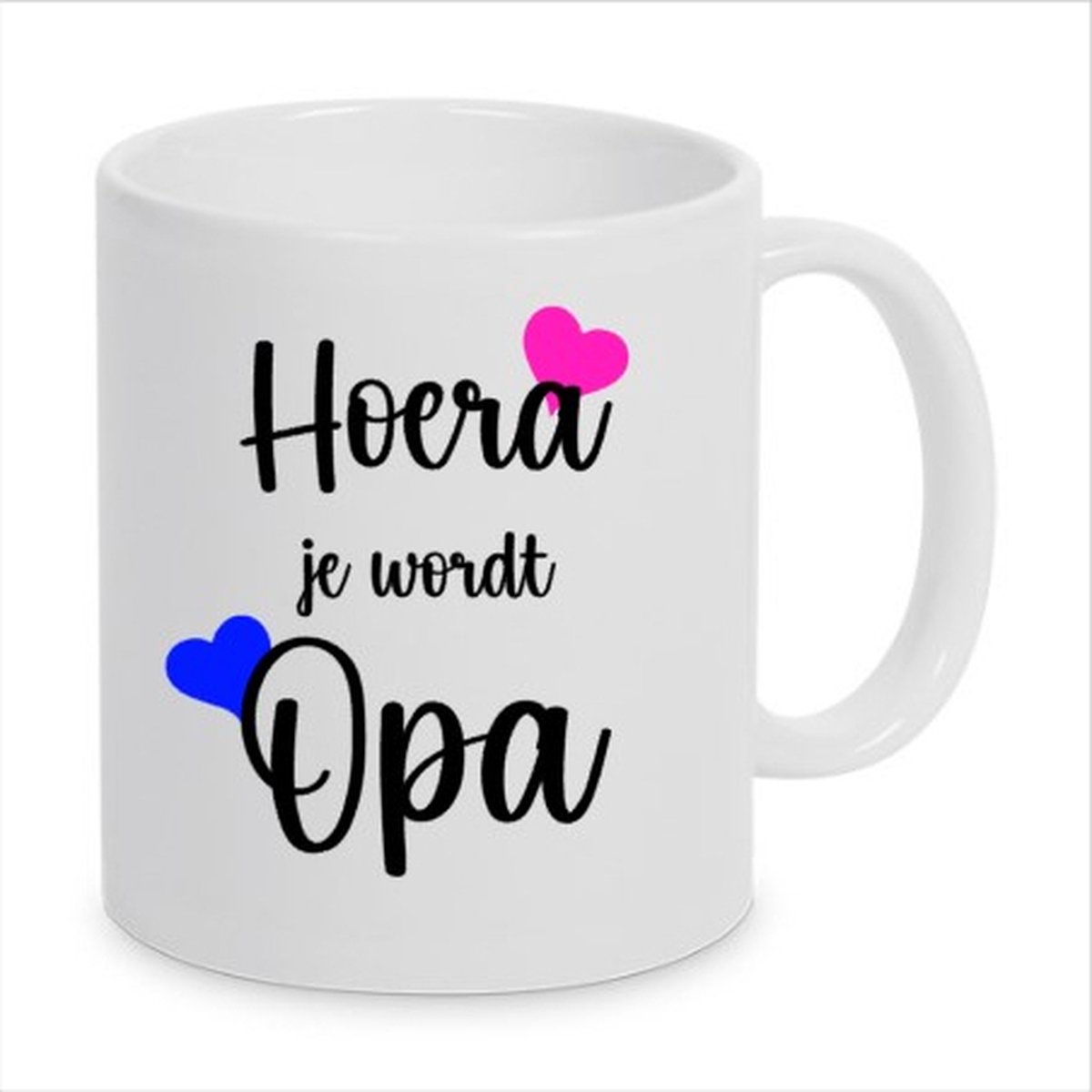 Bedrukte mok met tekst: Hoera je wordt Opa, Bedrukte mok, Zwangerschapsaankondiging, Zwanger, Opa, Je wordt opa, Mok, Cadeau