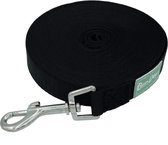 Laisse pour chien 10 mètres - Laisse longue - Nylon recyclé - Laisse d'entraînement, laisse de pistage, laisse d'exercice - 2 cm de large - noir - Pratique et durable