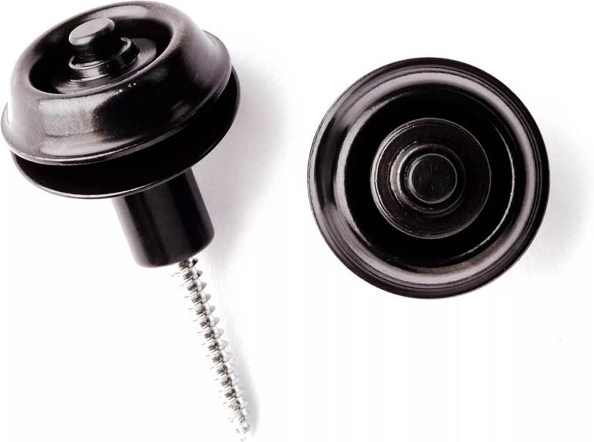 Dunlop SLS1403 Strap Lock Systeem - Zwart, Flush Gemonteerd