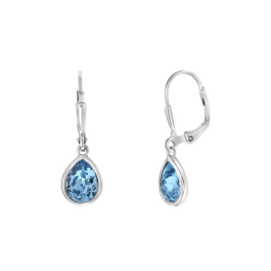 Boucles d'oreilles en argent goutte avec cristal aqua