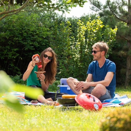 Draagbare kogelbarbecue met deksel - Fijne BBQ picknickbarbecue - Groot oppervlak - Houtskolen - Ø36cm - Zwart — afbeelding 5