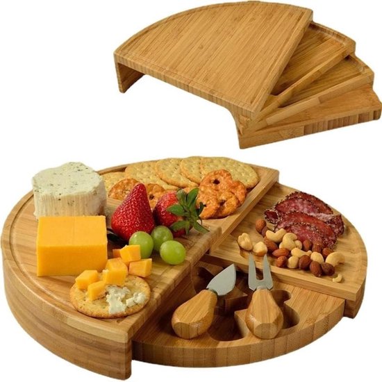 Houten borrelplank rond met gat - Workshops Houtbranden