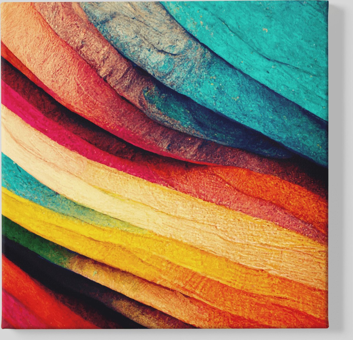 Trendex Global Canvas Schilderij - Abstract - Kleurrijk - Wanddecoratie - 60x60x2 cm