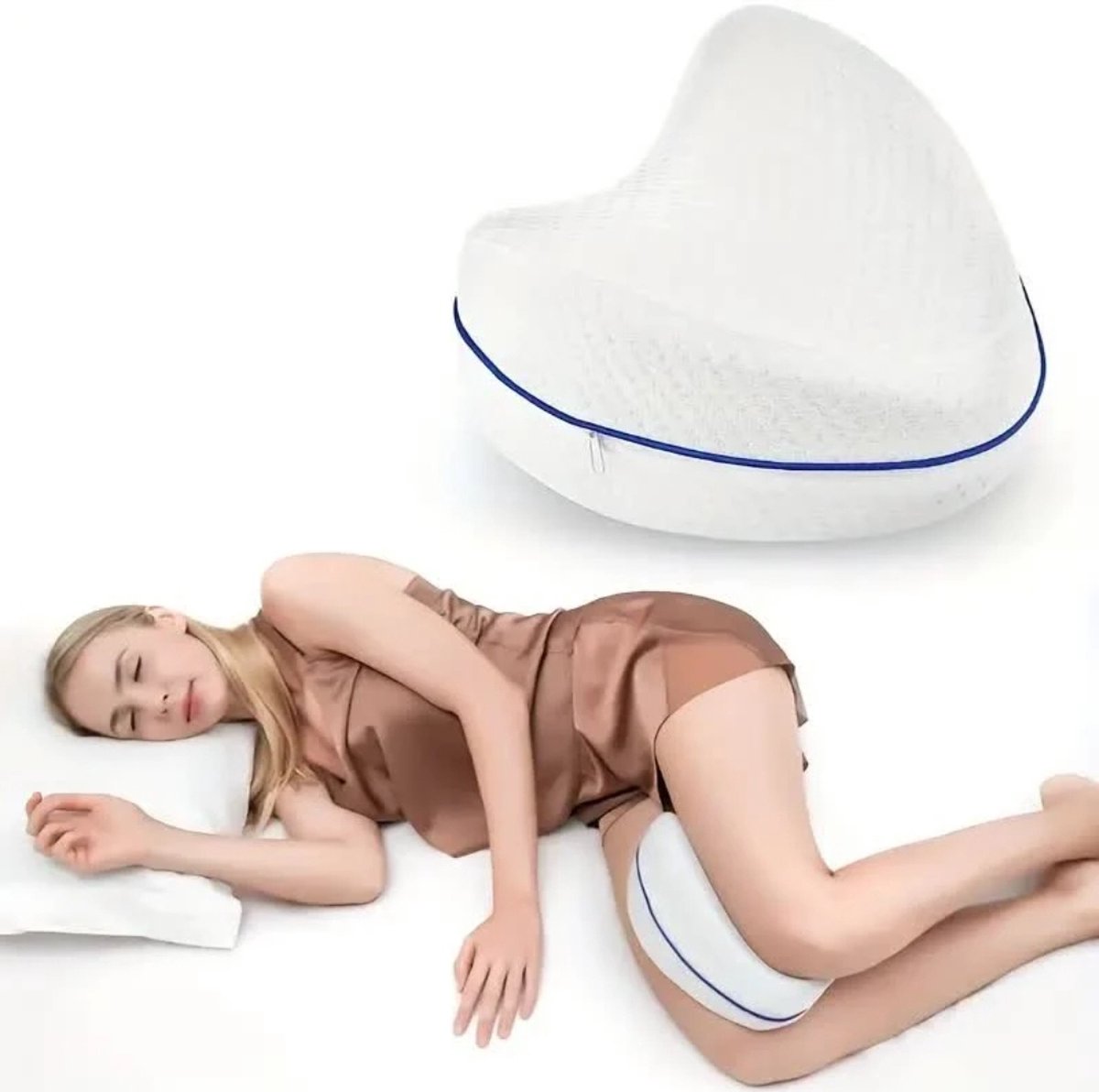 Goedkoopste Orthopedisch kniekussen voor zijslapers Been- en kniegeheugenschuim Steunkussen voor slapen Ergonomisch zijslaperkussen Kalmerende pijnverlichting voor ischias rug, heupen, knieën