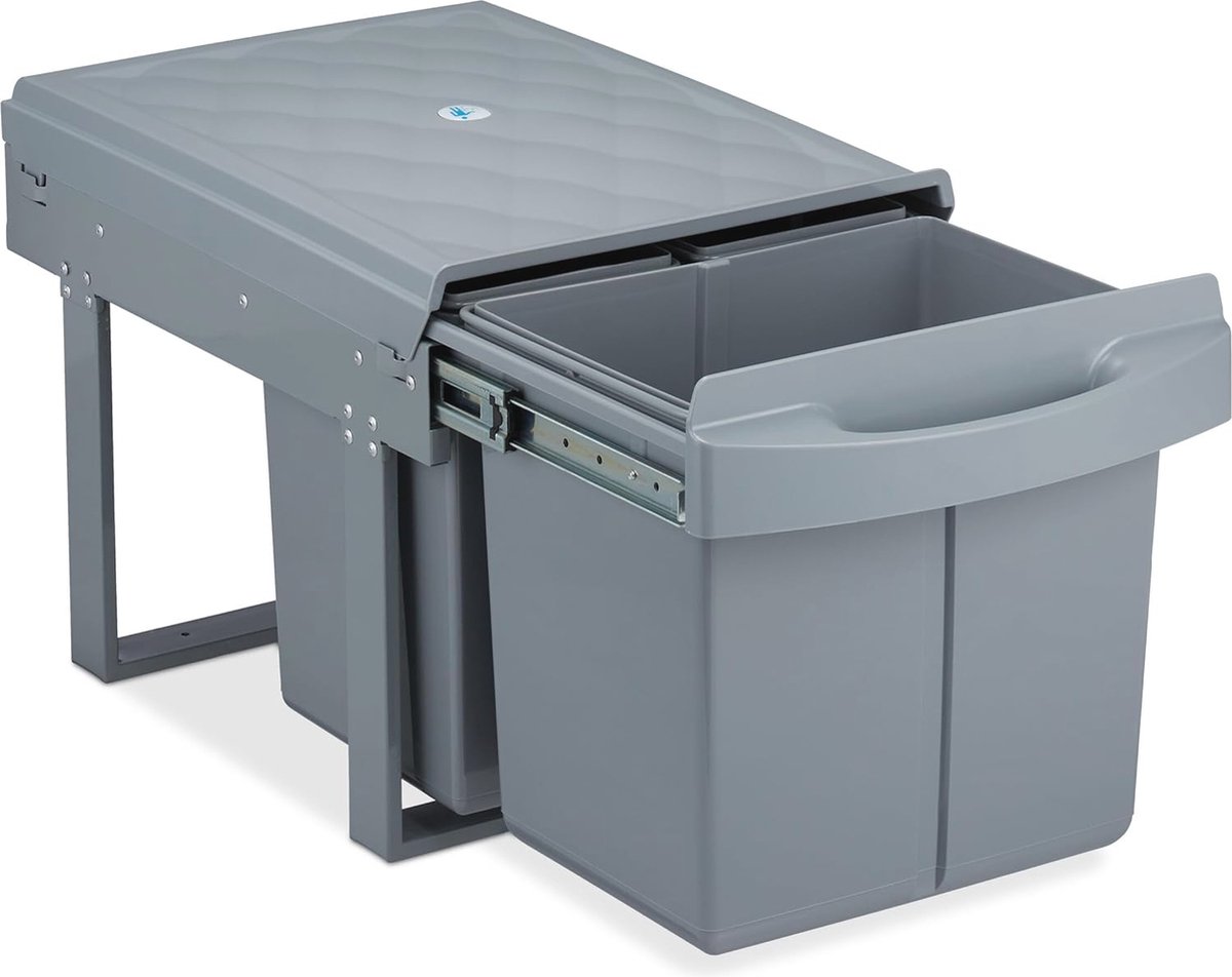 Goedkoopste Ruimtebesparende inbouw prullenbak voor keuken met 3 afvalemmers (15L & 2x 8L