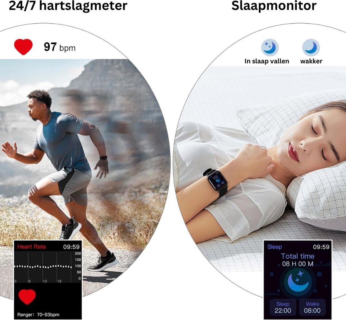Afbeelding 3 van Sporthorloge Stijlvol Smartwatch Zwart Dames en Heren