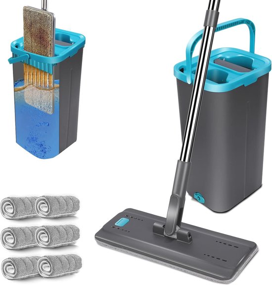 Masthome Dweilmopset met emmer, vloerwisserset met emmer, met