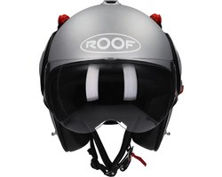 Roof Boxer V8 Alpha Silverwhite - Systeemhelm - Maat L - Boxer helm - Motorhelm - ECE 22-06 gekeurd