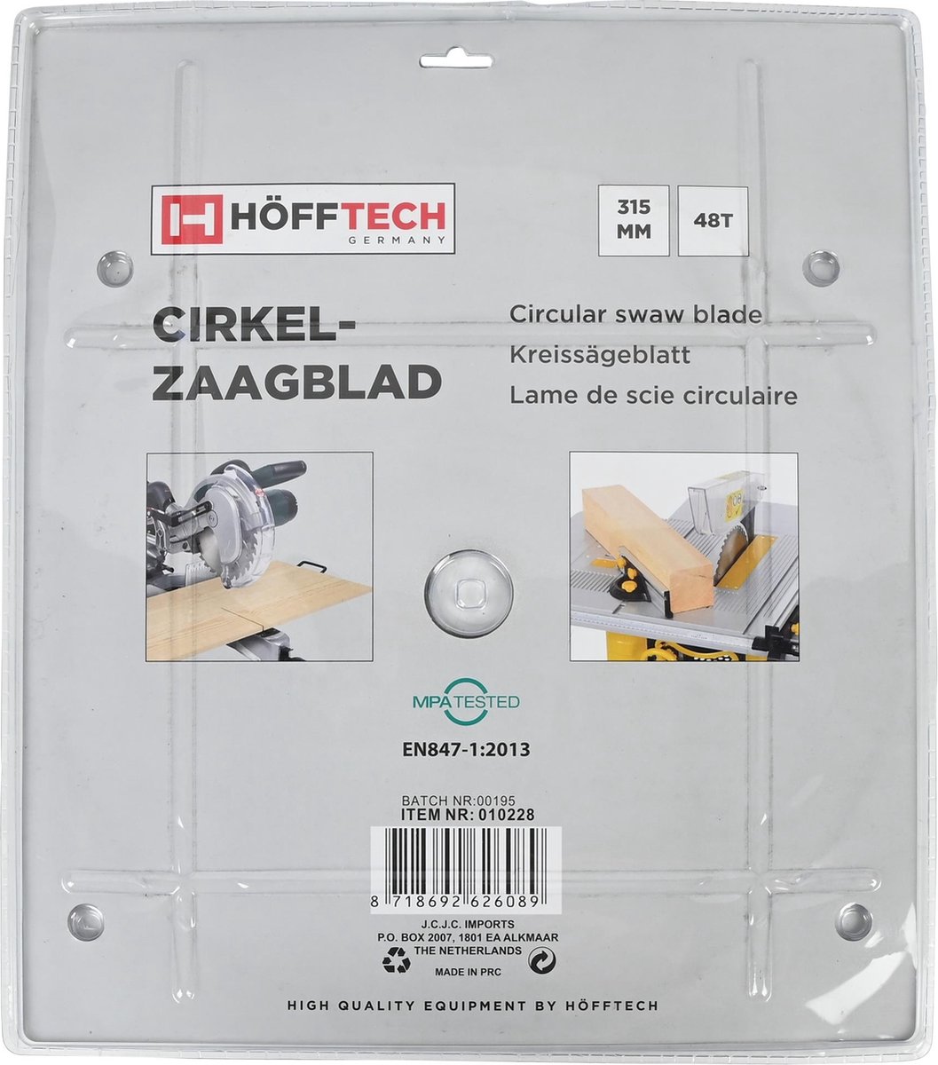 Hofftech Zaagblad cirkelzaag - 48 tanden - hard metaal - Ø 315 mm - inclusief verloopringen – foto 3