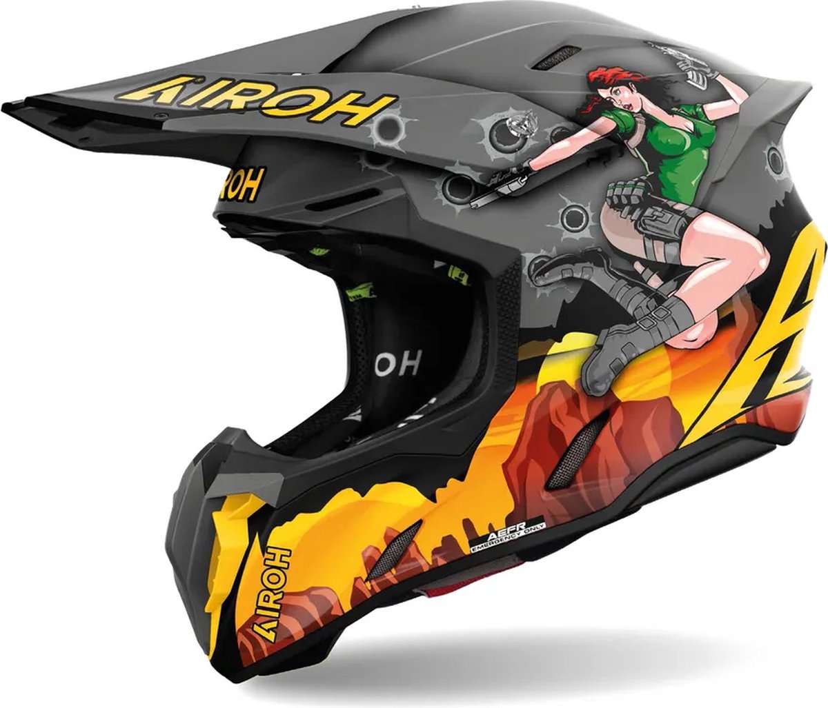 Airoh Twist 3.0 crosshelm Adventure mat grijs zwart oranje M