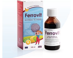 Ferrovit – Vermoeidheid Kind & IJzer Bisglycinaat + B-Vitamines | Bananensmaak | Vanaf 3 Jaar | Zacht voor de Maag | 100 ml | FYTO