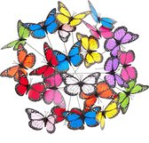 relaxdays Tuindecoratie - tuinsteker - vlinder decoratie - plantensteker - 36 stuks