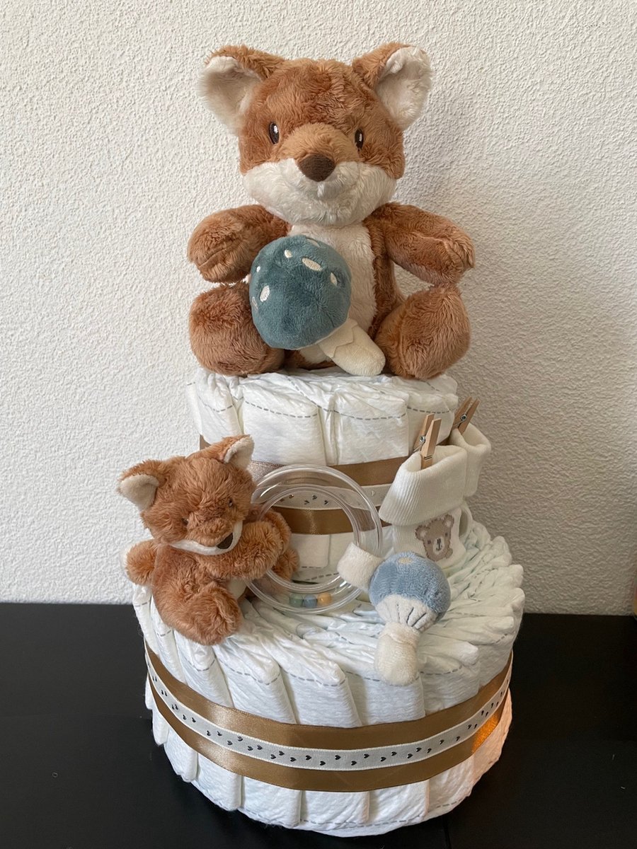 2-Laags Neutrale Luiertaart Little Dutch Forest Friends Vos
