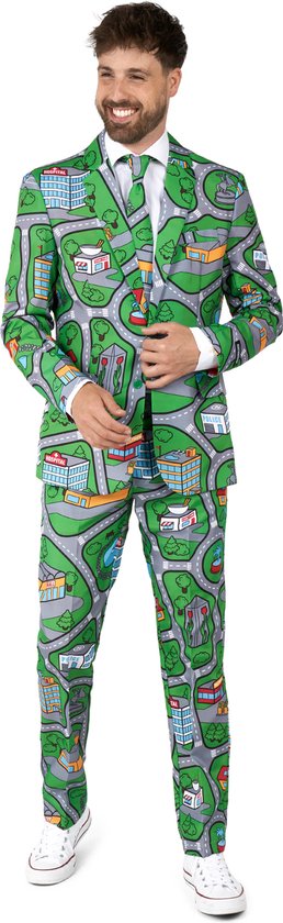 Suitmeister Carpet City Green - Heren Pak - Carnavalskleding - Speelkleed Kostuum - Meerkleurig - Maat L