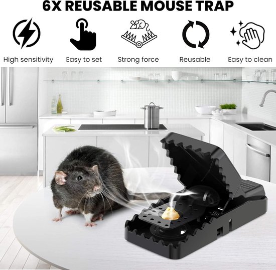 Diompirux 8-pack muizenvallen, herbruikbare muizenval professioneel, zonder rattengif, uiterst effectieve muizenval, veilig en eenvoudig te gebruiken, ideale rattenval voor thuis, keuken, tuin Diompirux 8-pack muizenvallen, herbruikbare muizenval professioneel, zonder rattengif, uiterst effectieve muizenval, veilig en eenvoudig te gebruiken, ideale rattenval voor thuis, keuken, tuin