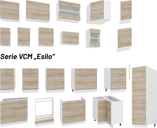 Armoire de four en bois blanc-chêne sonoma taille unique avec contenu HTML requis armoire à micro-ondes