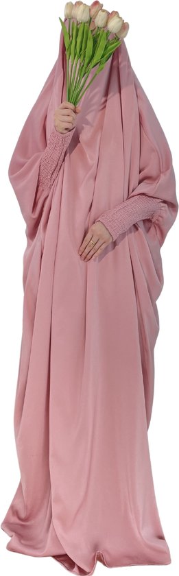Vêtements de prière Bovista Femmes - Abaya - Vêtements islamiques - Khimar - Jilbab - Femme - Alhamdulillah - Rose