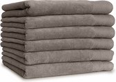 Bol.com LINNICK Diamond Velours Handdoeken Set - Set van 6 - Handdoek 60x110cm - 550 gr/m2 - 100% Katoen - Taupe aanbieding
