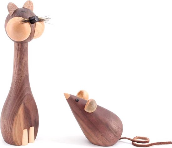 DWIH - Nordic Design - Scandinavisch Design - Houten kat en muis -Design kat - muis