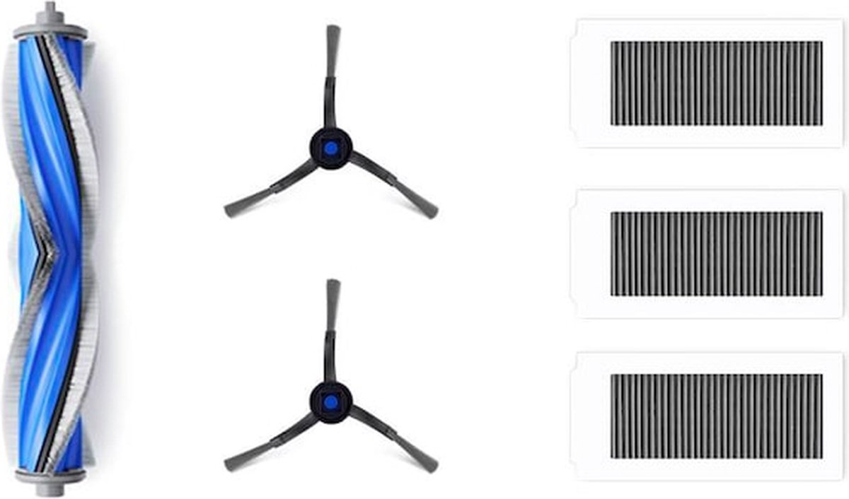 Ecovacs DEEBOT X5 familie - Service Kit Standard - 1x Anti-Tangle Hoofdborstel 2x Zijborstels (zwart) 3x Antibacteriële High Efficiency Filters Divers