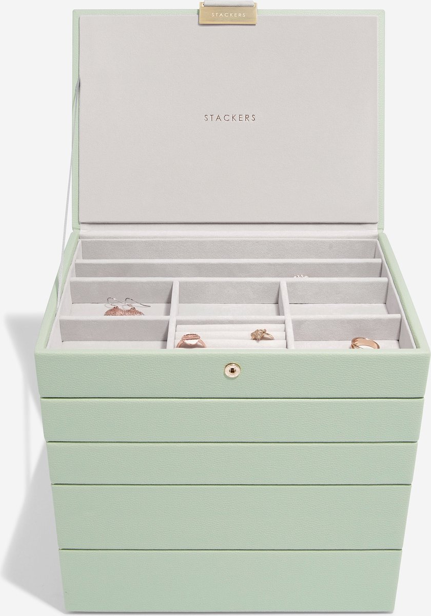 STACKERS SAGE GREEN - Sieradendoos - Juwelendoos - Sieradenhouder - Sieraden Organizer