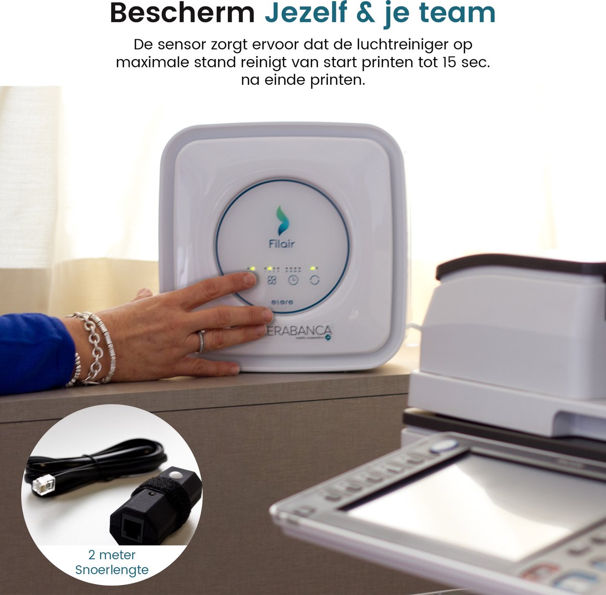 Filair Luchtreiniger - Met Print link - 3 in 1 filter - Luchtreinigers met Hepa Filter - Air Purifier - 36m² - Wit – foto 6