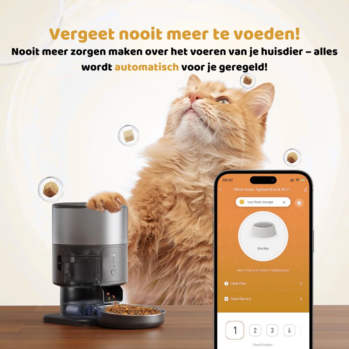 SmartPaw Automatische Voerbak Kat 2 L - Zwart - afbeelding 2