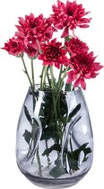 QUVIO Vase cabossé - Vases pour fleurs séchées - Vase à fleurs - Taille S - Glas - Grijs